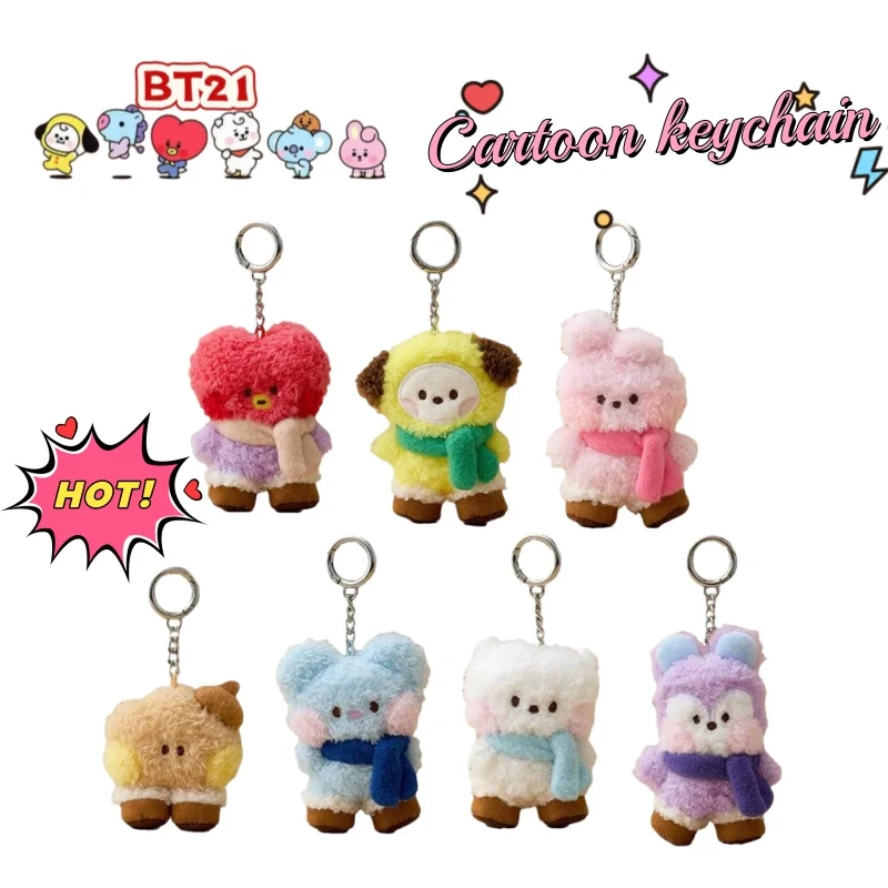 

New BT21 koya RJ shooky mang chimmy tata cooky high-value creative doll keychain pendant cartoon cute student schoolbag pendant