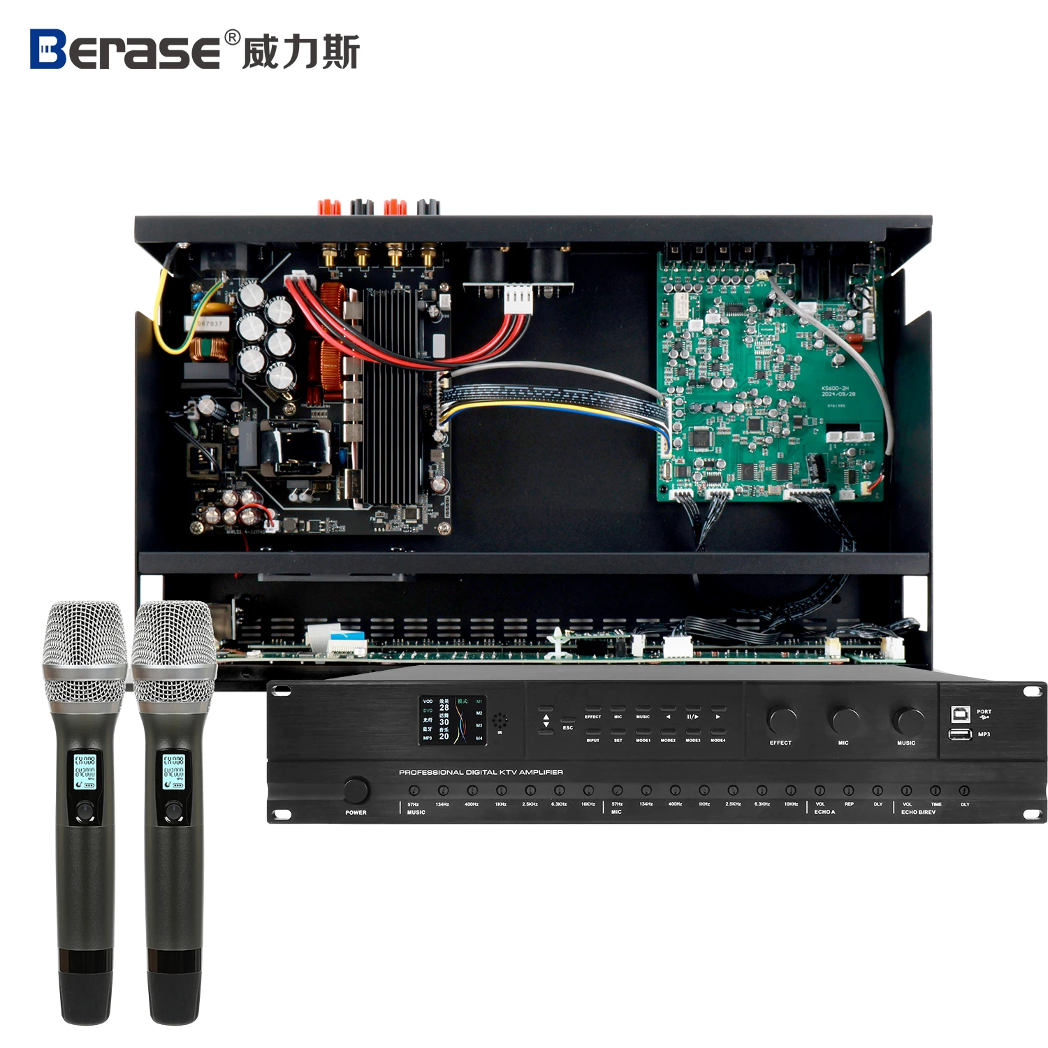 

Built in Wireless Microphone 2XDSP HDIM Professional 4 Channel Karaoke Amplifier 600Watts Amplificadores De Sonido