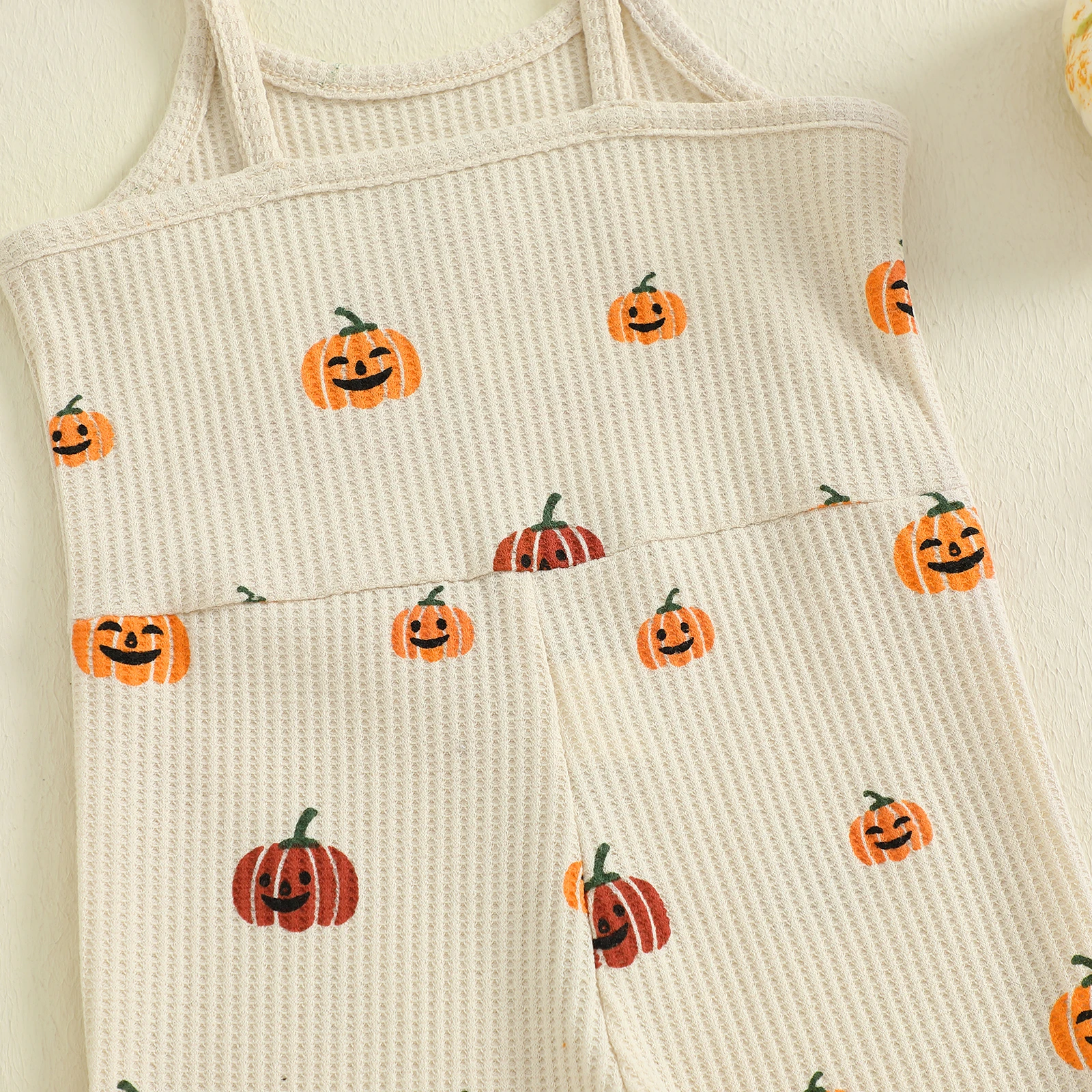 Pumpkin Print Girl Overalls 5