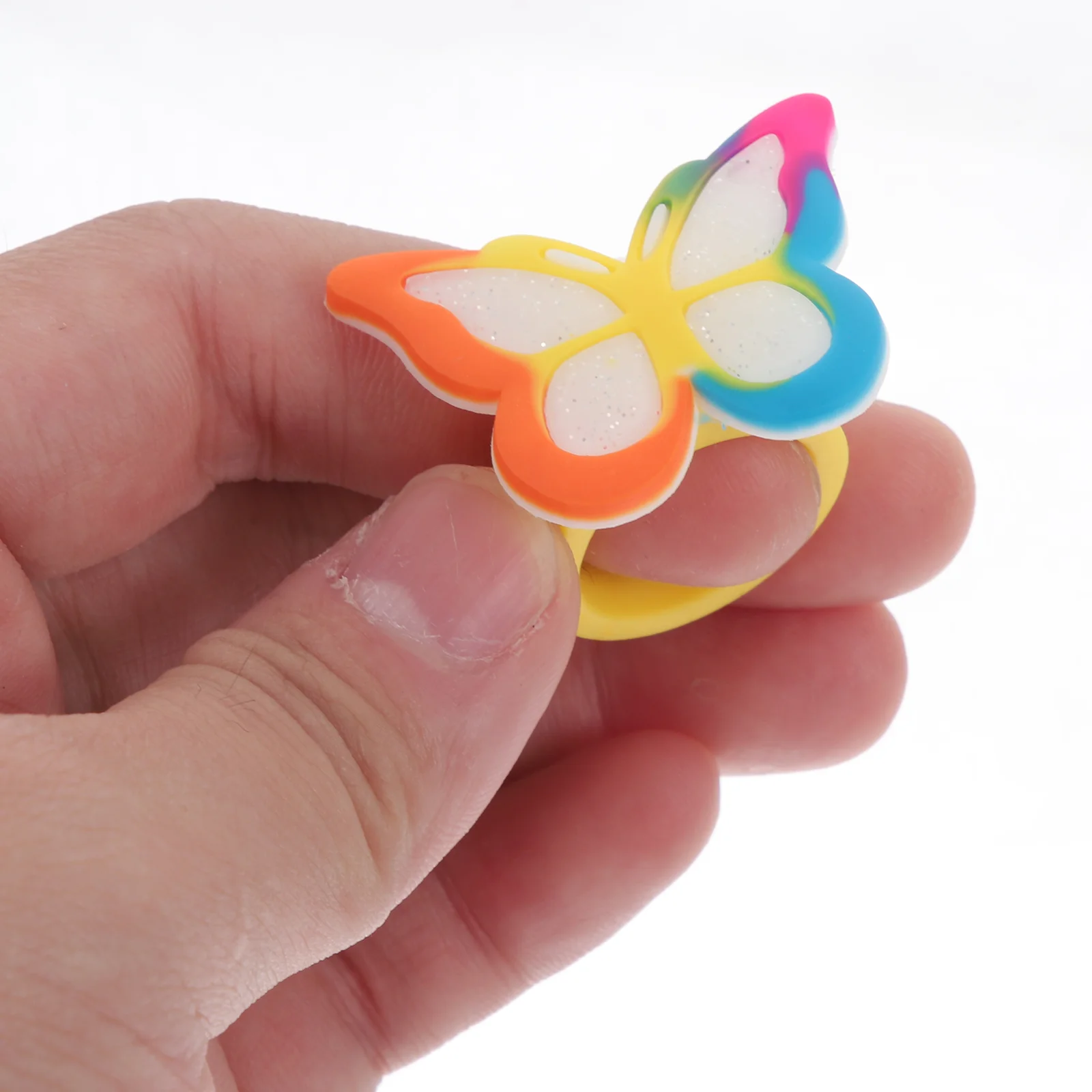 12 Pcs Butterfly Ring for Kids Classroom Prizes Toys Girls Cartoon Rings Pvc Finger Child