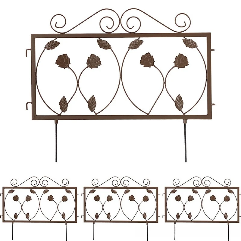 

European wrought iron small fence plant fence garden small railing courtyard flowerbed fence partition climbing vine frame
