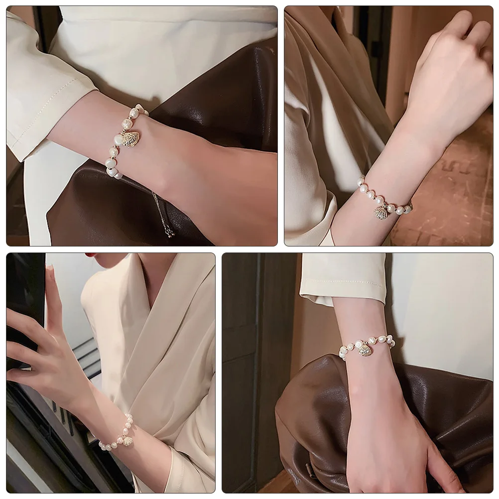

Pearl Bracelet Women Wristband Simple Hand Ring Style Bangle Jewelry Accessories Shell Chain Anklet