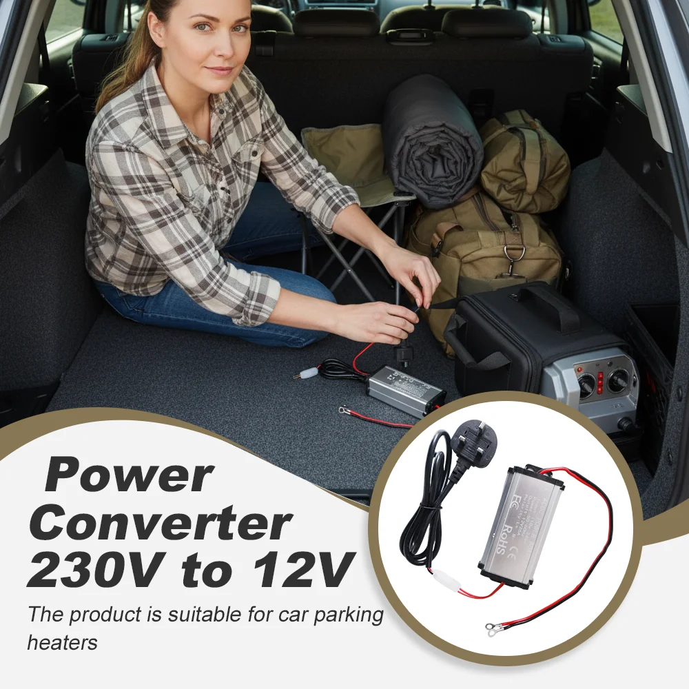 

Адаптер дизельного воздухонагревателя Шнур питания 110 В-245 В переменного тока в DC12 В Адаптер преобразователя мощности для дизельного воздухонагревателя 5 кВт/8 кВт «все в одном»