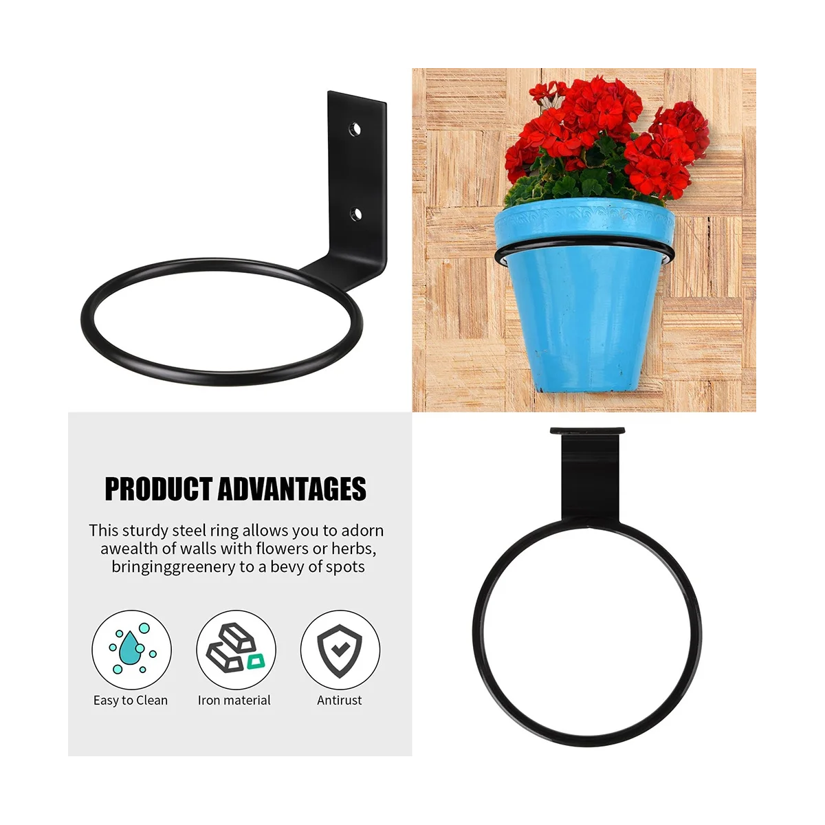 Imagem -03 - Suporte de Metal para Vaso de Flores Ganchos Cabide Plantador Varanda Casa 10 Pcs