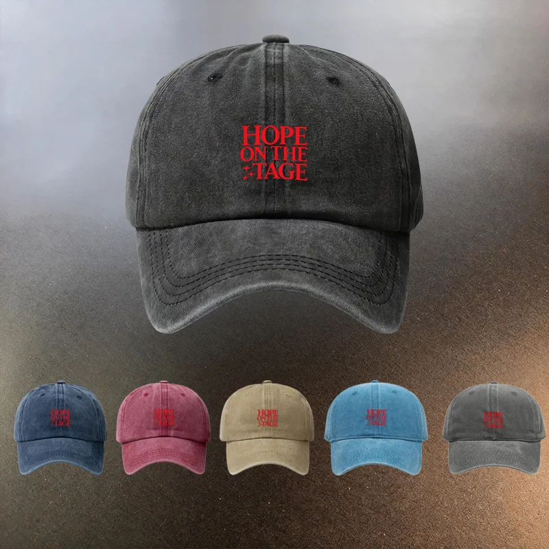 Casquette de baseball délavée « Stage Hope », un chapeau de protection solaire quotidien pour les sorties, un accessoire de mode indispensable pour les couples. En vedette
