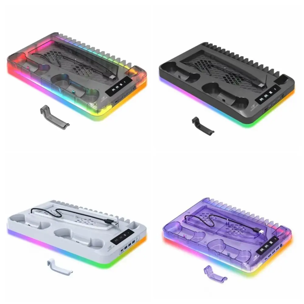 

ABS Gamepad Charging Base Dissipate Heat Multi-function Cooling Stand Multicolor Multi Purpose for PS5 Disc & Digital