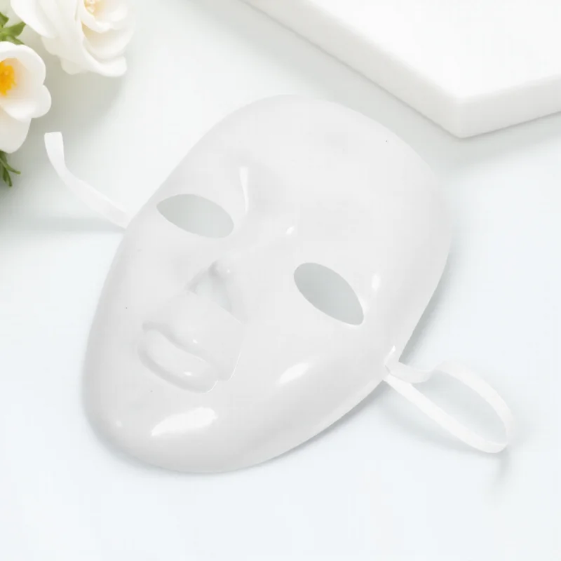 

1pc White Blank Mask for DIY Unpainted Face Craft Masquerade Party Costume Carnival Props Full Plastic Durable Mask