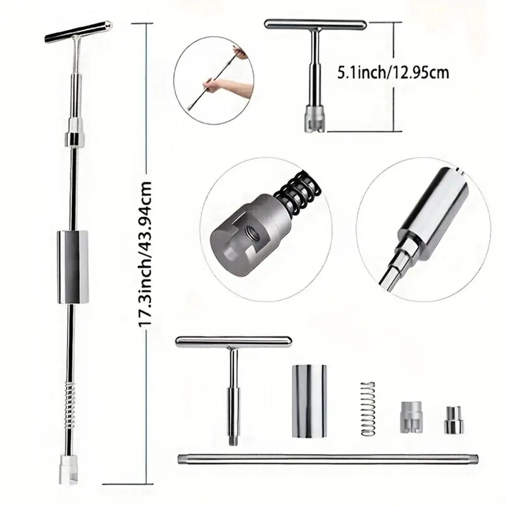 車のへこみ抽出器,リバーススライドハンマー,ベントサ,ボディ,塗装なしのTバー,車のひょうたん修理アクセサリー