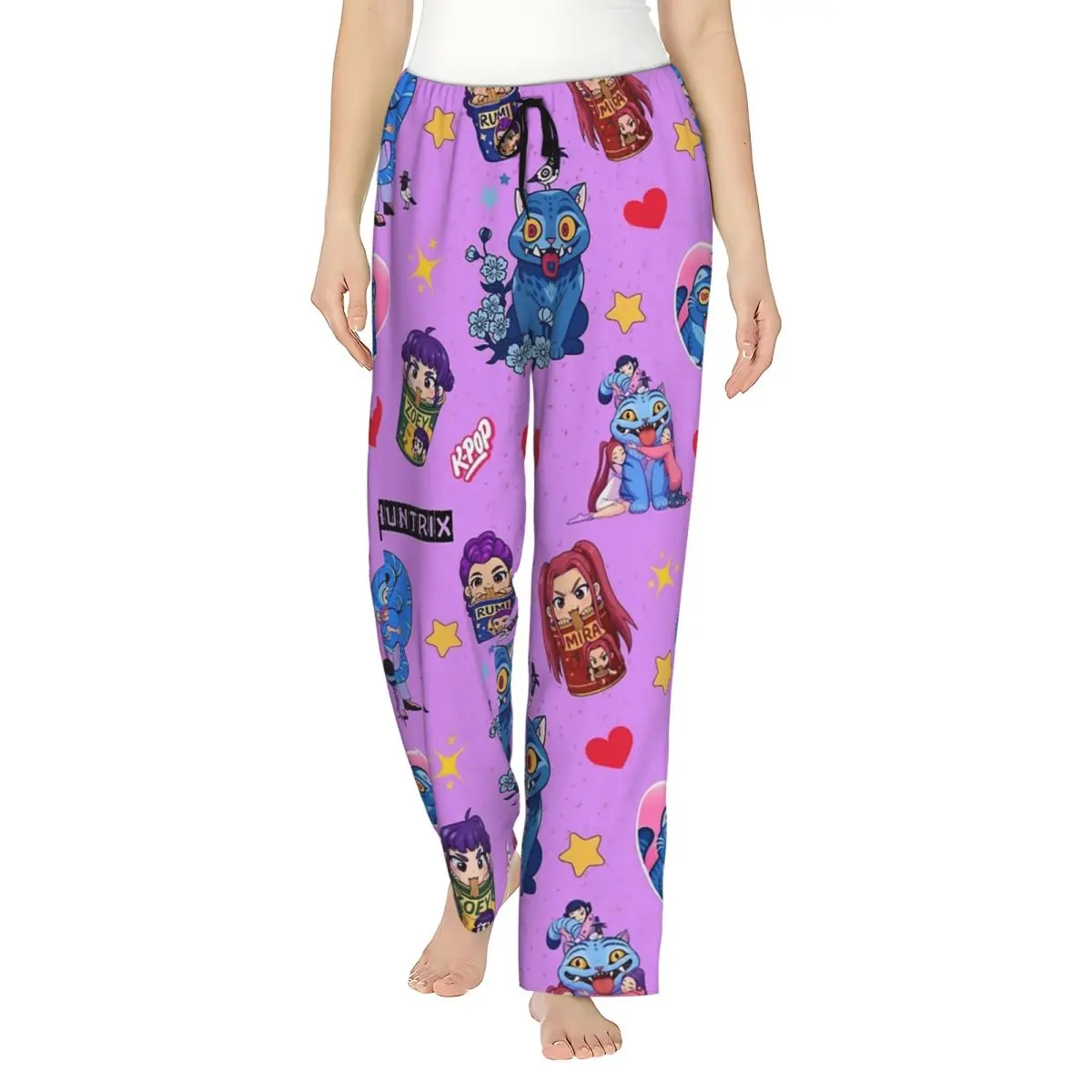 

HUNTRIX Derpy Kpop Demon Hunters Pajama Pants Autumn Fashion Bedroom Sleepwear Bottoms Female Breathable Home Trousers Pajamas