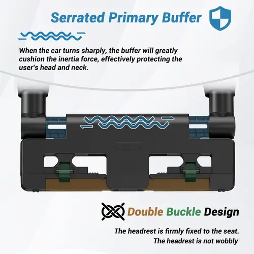 Imagen 2 del producto Almohada para reposacabezas de coche, reposacabezas Road Pal de espuma viscoelástica engrosada, almohada de soporte para el cuello, 180 ° Reposacabezas de coche ajustable, coche de viaje para dormir