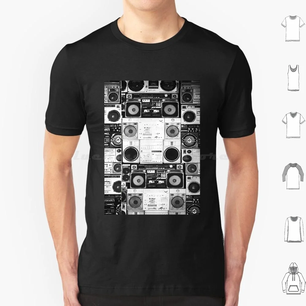 Ghetto Blaster T Shirt Cotton Men Women Diy Print Ghetto Blaster Ghetto Blaster Tape Deck Speakers Hip Hop