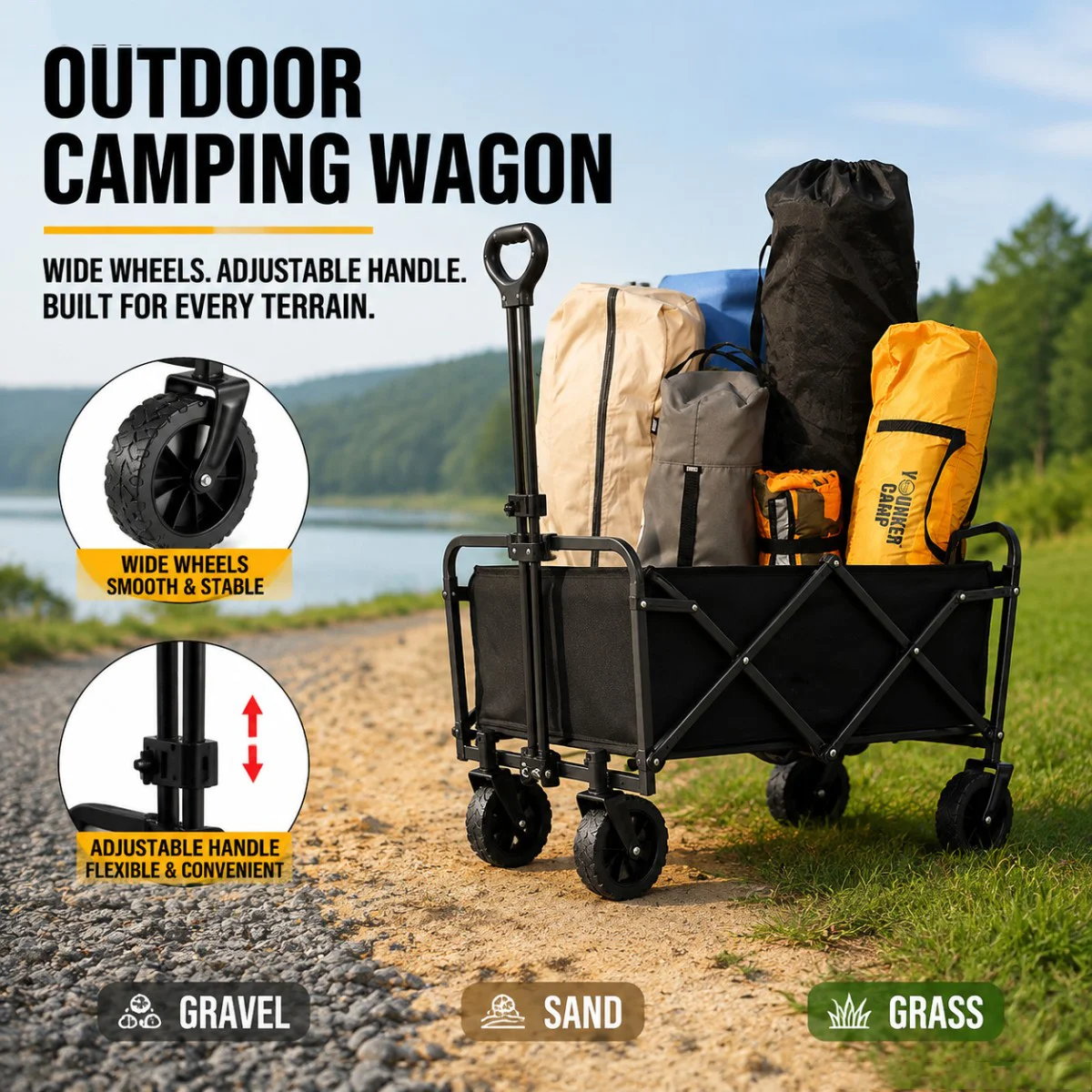 Camping Cart Foldable Trolley  - Outdoor Camping Vehicle 评论和价格