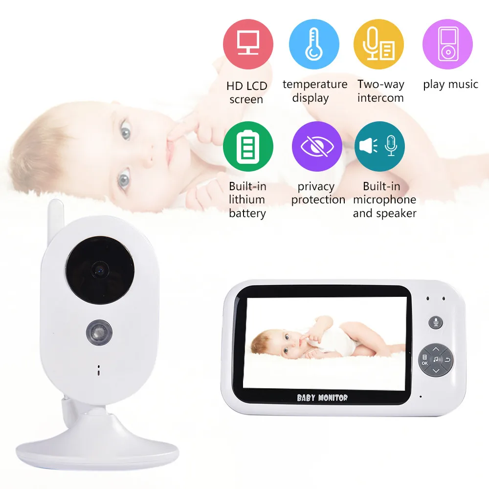 

2MP 1080P Wireless Intercom Baby Monitor Temperature Monitoring Cry Detection Home Security Baby Sitter