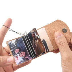 Personalized Friend Keychains Picture Keyring in Leather Case - Cute Mini Photo Album Custom Lover Time Memory Gifts