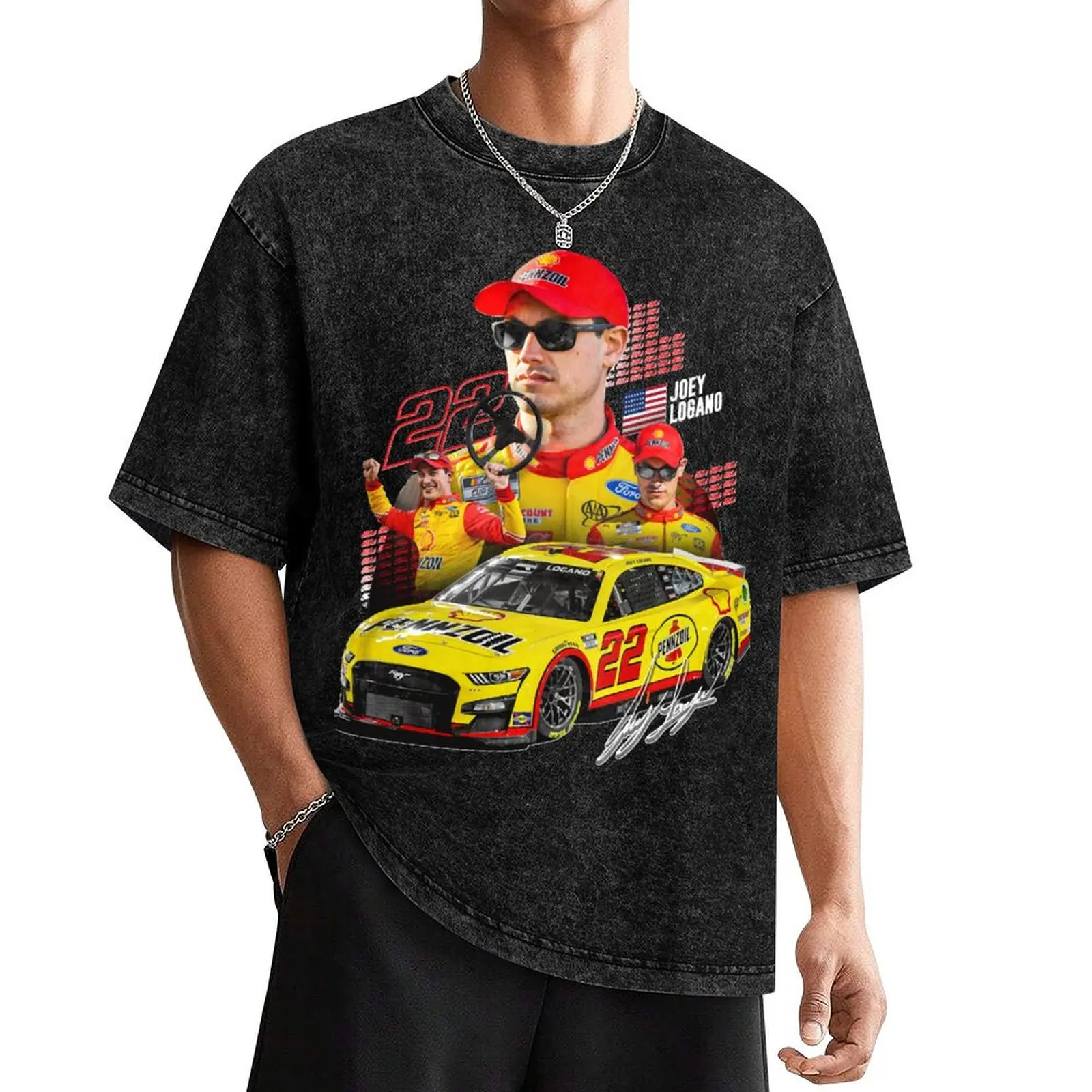 

NEW Joey Logano NEXT GEN MUSTANG 2022 T-Shirt oversized anime vintage clothes men t shirt