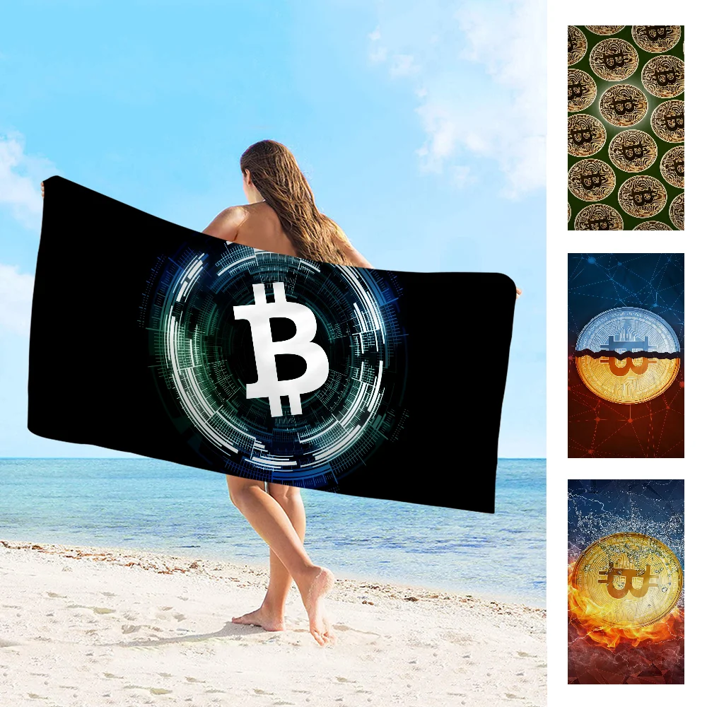 Bitcoin Towel Microfiber Beach Towel Absorbent Quick dry Soft Yoga Swimming Resort Mountain Climbing Towel