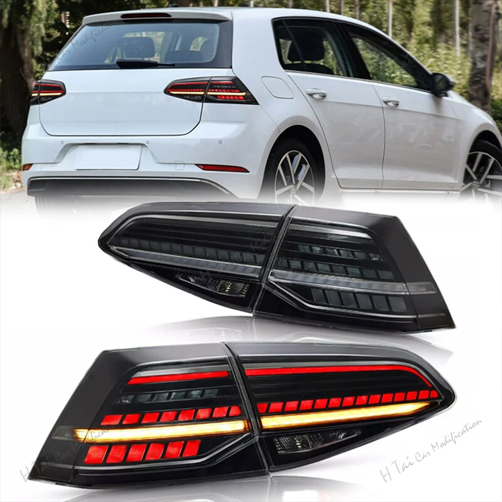 Pair LED Tail Lights For 2014-2020 VW Volkswagen Golf 7 GTD MK7 MK7.5 Rear Lamps Taillights Turn Signal DRL Taillight Assembly