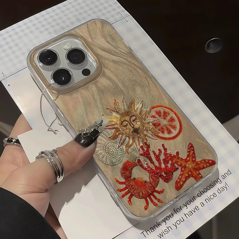 Camera Protection Crab and starfish Ice Phone Case For Xiaomi Redmi Note 14 Pro 13 12 11 10 Pro 5G 13 14C Plus Hard IMD PC Cover view 3
