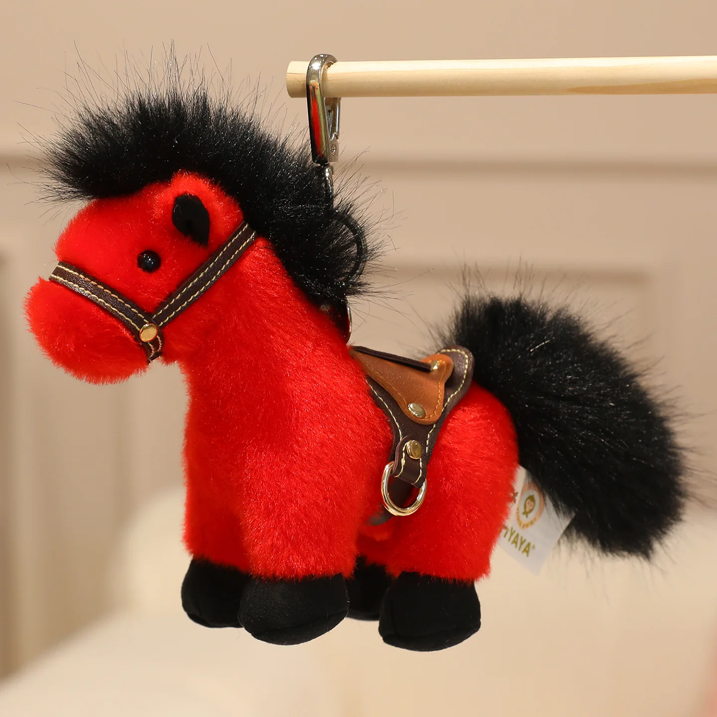 

Eight horse action figures hanging pieces Year of the Horse mascot black pony dolls plush toys ornaments New Year annual gifts