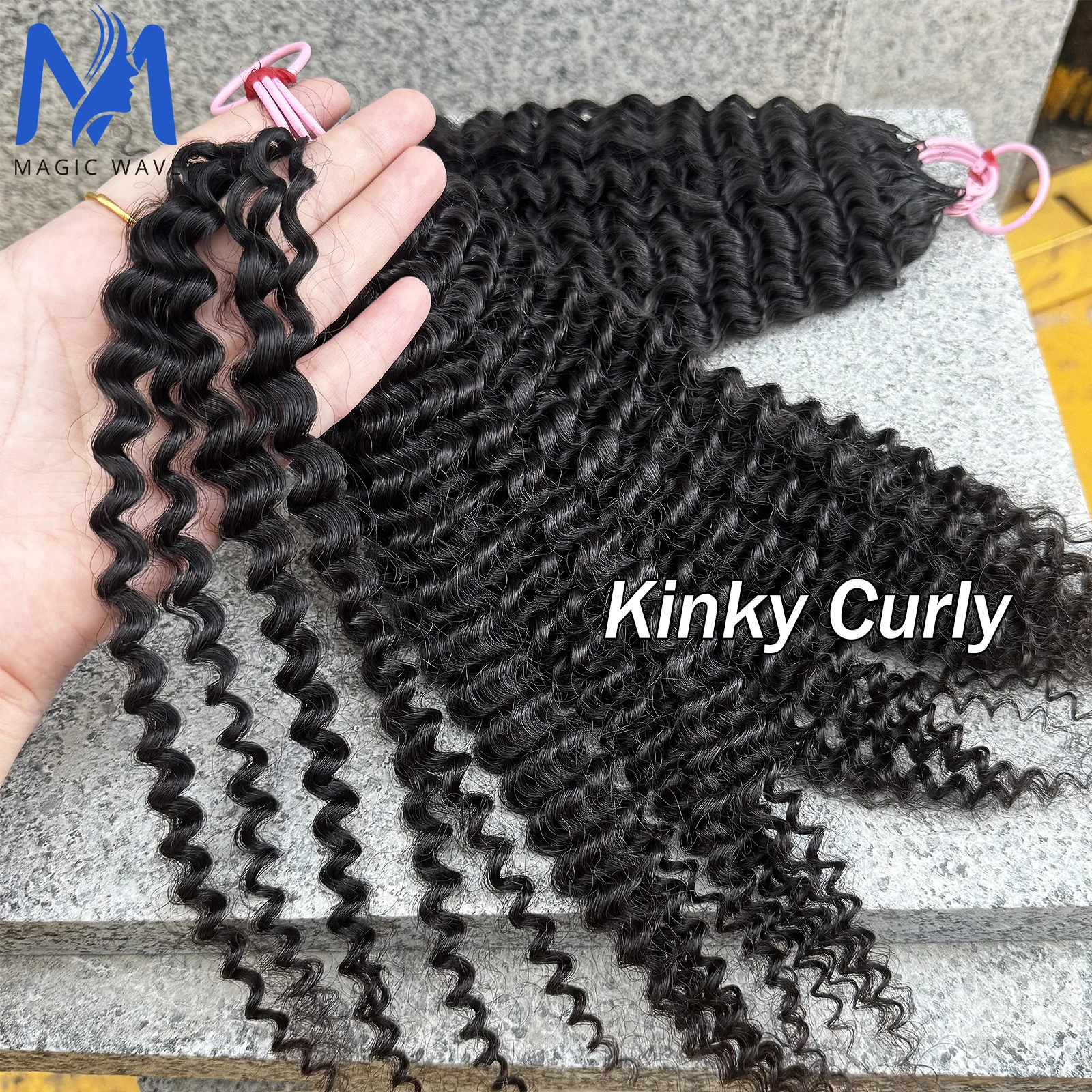 100 جرام/حزمة 14-20 بوصة وصلات شعر بشري أفرو غريب مجعدة مفصولة مسبقًا بدون عقدة شعر كروشيه لسهولة التركيب