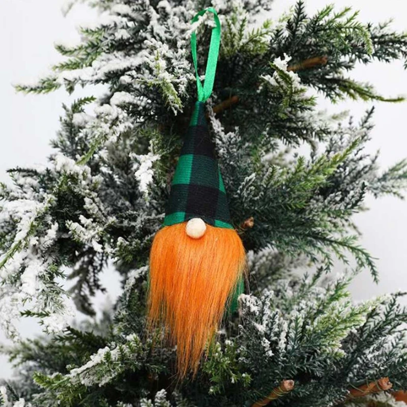 6 قطعة زينة عيد باتريك جنوم الأيرلندية الجني السويدية التماثيل الحلي المعلقة الاسكندنافية Tomte Elf القزم