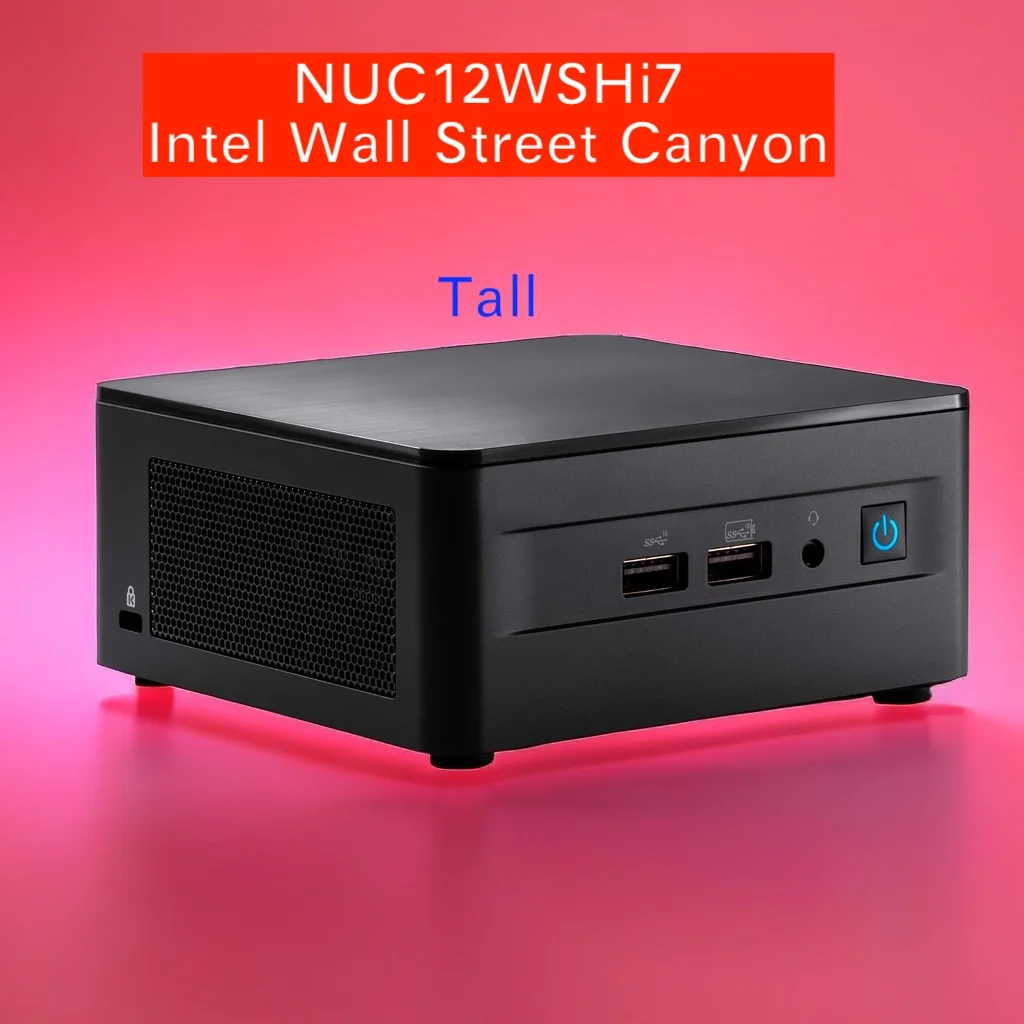 Mini PC Intel Wall Street Canyon Edge, NUC12WSKi7, Intel Core i7-1260P, Gráficos Iris Xe, 4P plus 8E, 16 Threads, 35W, TDP