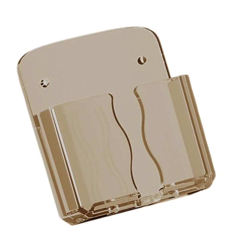 090F 투명 벽 전화 소지자 침대 옆 가정 직장을위한 충전 구멍이있는 괄호