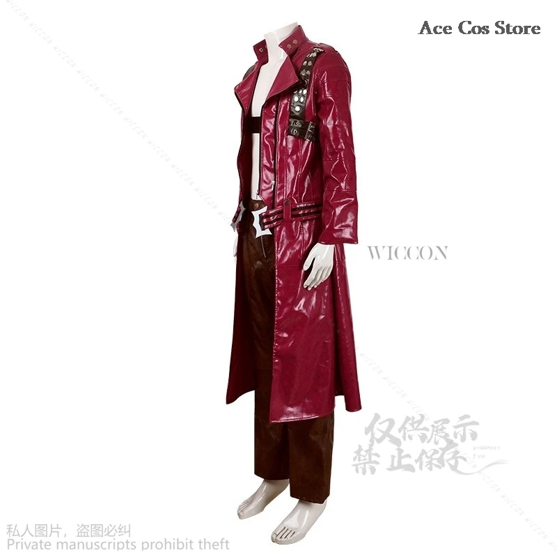 Anime Game Dante Cosplay Costume Men's DMC Costume Devil Adult Halloween Cosplay May Costume Sexy Jacket Cry Silver Wigs