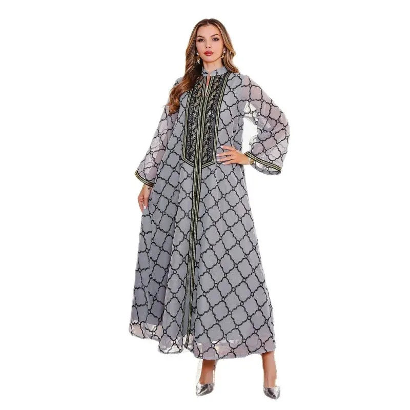 

DubaiabayaWomen's Elegant Dress Middle Eastern embroidered robe Muslim Women's Robe