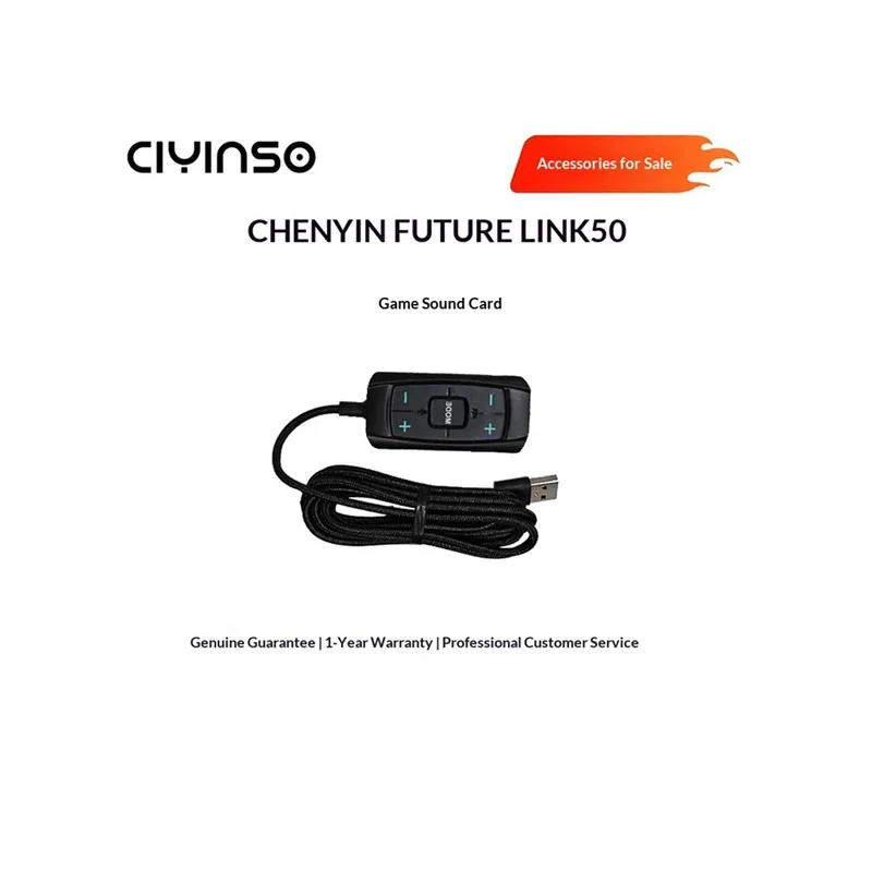 NEW CIYINSO Link 50 7.1 Virtual Surround Sound Card USB DAC Immersive Audio Positioning for PC Gaming Headset Upgrade