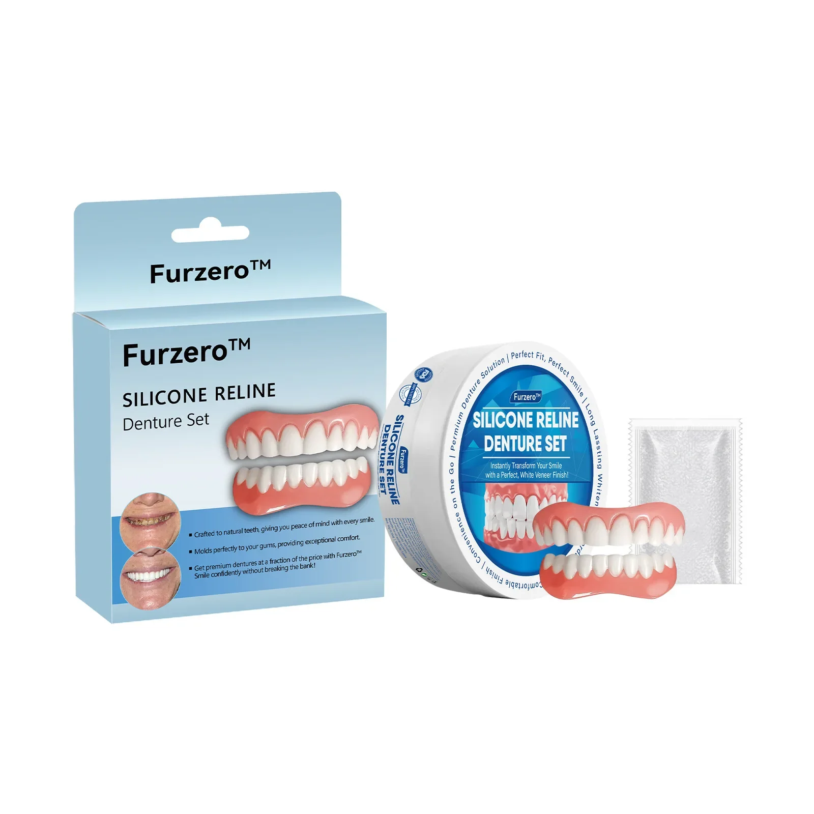 مجموعة تعديل أسنان ريلاين من السيليكون مريحة مناسبة لتقويم الأسنان المؤقتة 2026 أطقم الأسنان المزيفة للعناية بصحة الفم