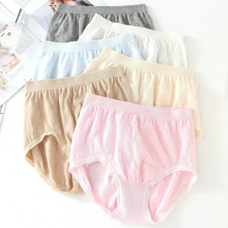 Elderly Women Cotton High Waist Middle Aged Panties Seamless Old Fashion Plus Size Elastic Briefs Mother Comfortable All In One