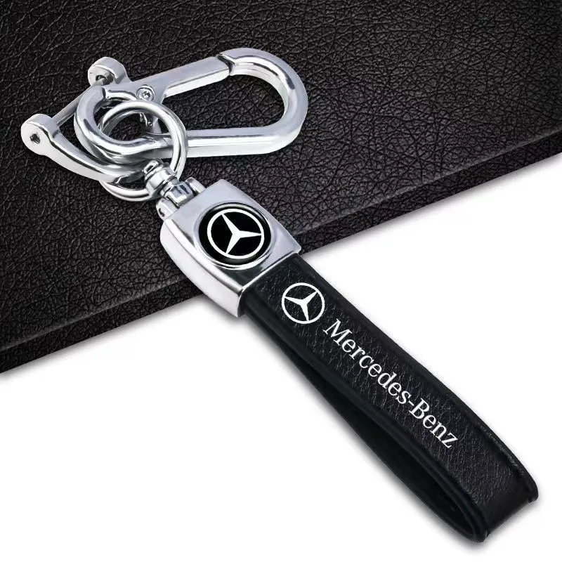 Leather Durable Lanyard Car Keys Chain Rings Buckle Holder for Mercedes Benz New B/C/E Class A Class C200L GLC GLK New CLA GLA