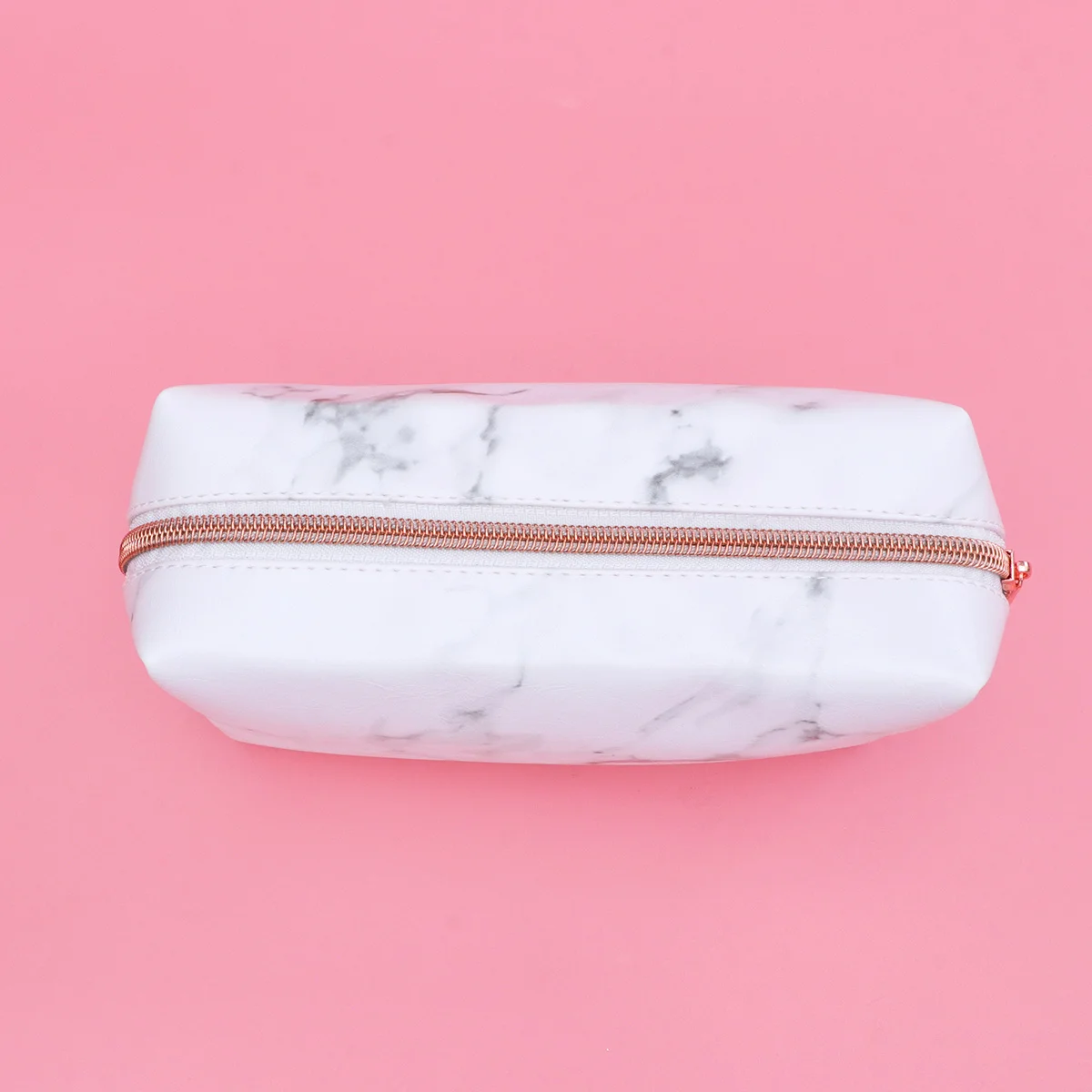 

Marble Vein Print Portable Bag Large Capacity Makeup Organizer for Travel Vacation Toiletries Storage Bag Rose Gold