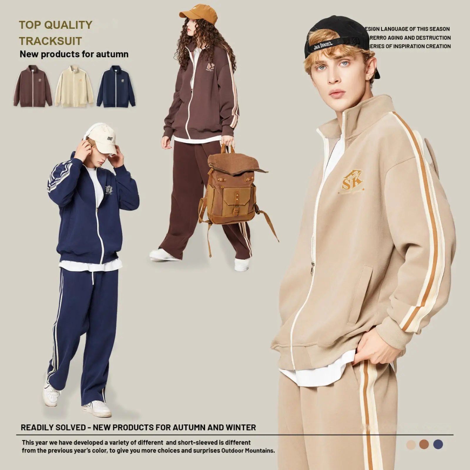 MAQVOB Top Quality Luxury Apparel Outdoor Tracksuit Euro US Size Spring Autum Oversize Full Hoodie Tracksuit for Men