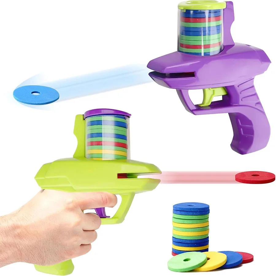 Flying saucer radish soft bomb launcher children's toy flying saucer gun parent-child interactive two-player battle outdoor acti