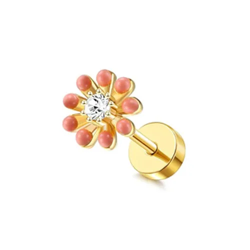 Gold Flat Back Stud Earrings for Women