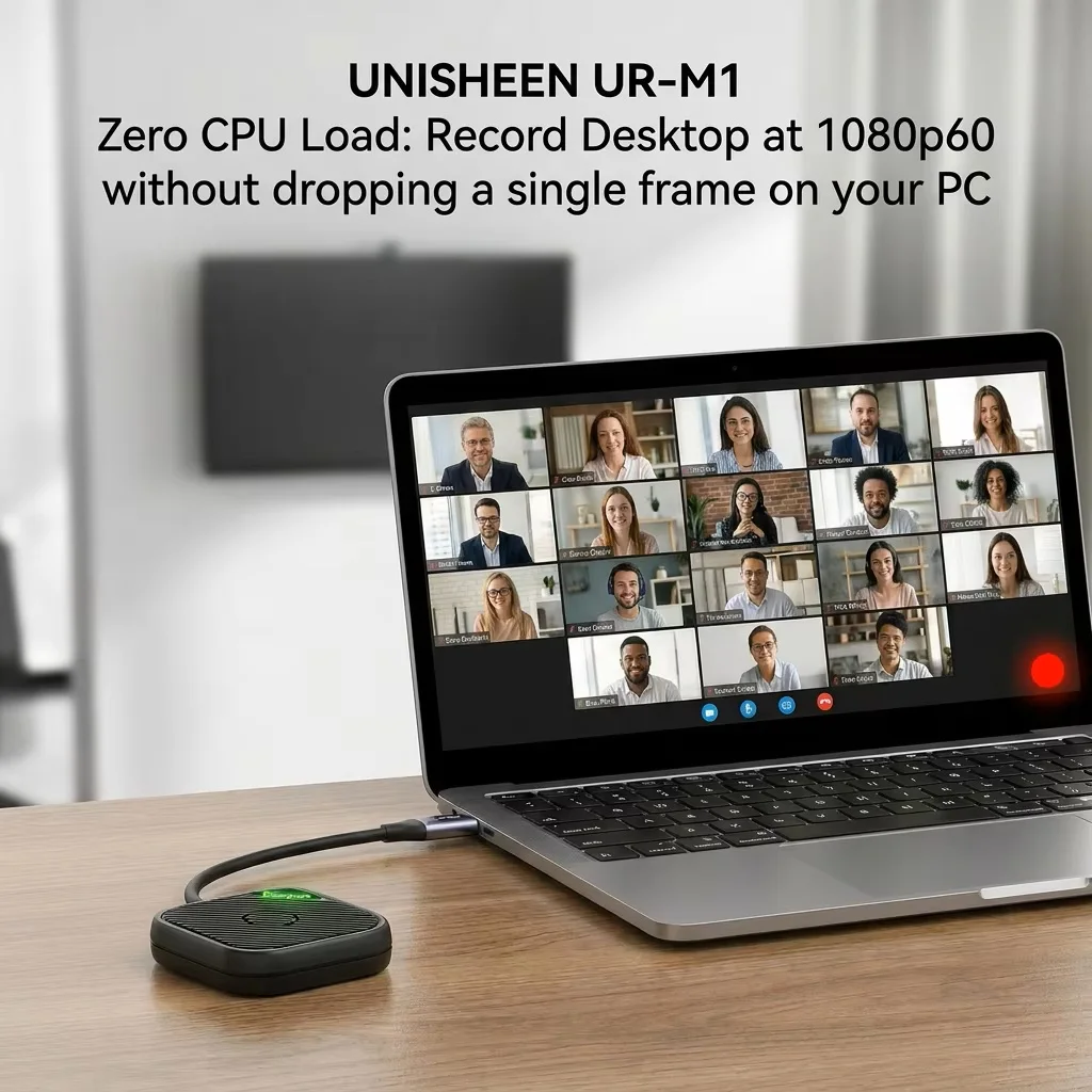 UNISHEEN UR-M1 Video Capture Card 4K60 Input 1080P60 Record USB-C DP Recorder Box for Meeting Game Screen