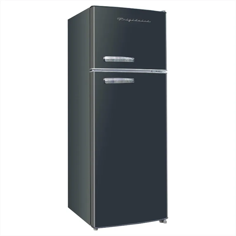 Frigidaire EFR753-BLACK EFR753 Retro Apartment Size Refrigerator with Top Freezer-2 Door Fridge with 7.5CuFt of Storage Capacity