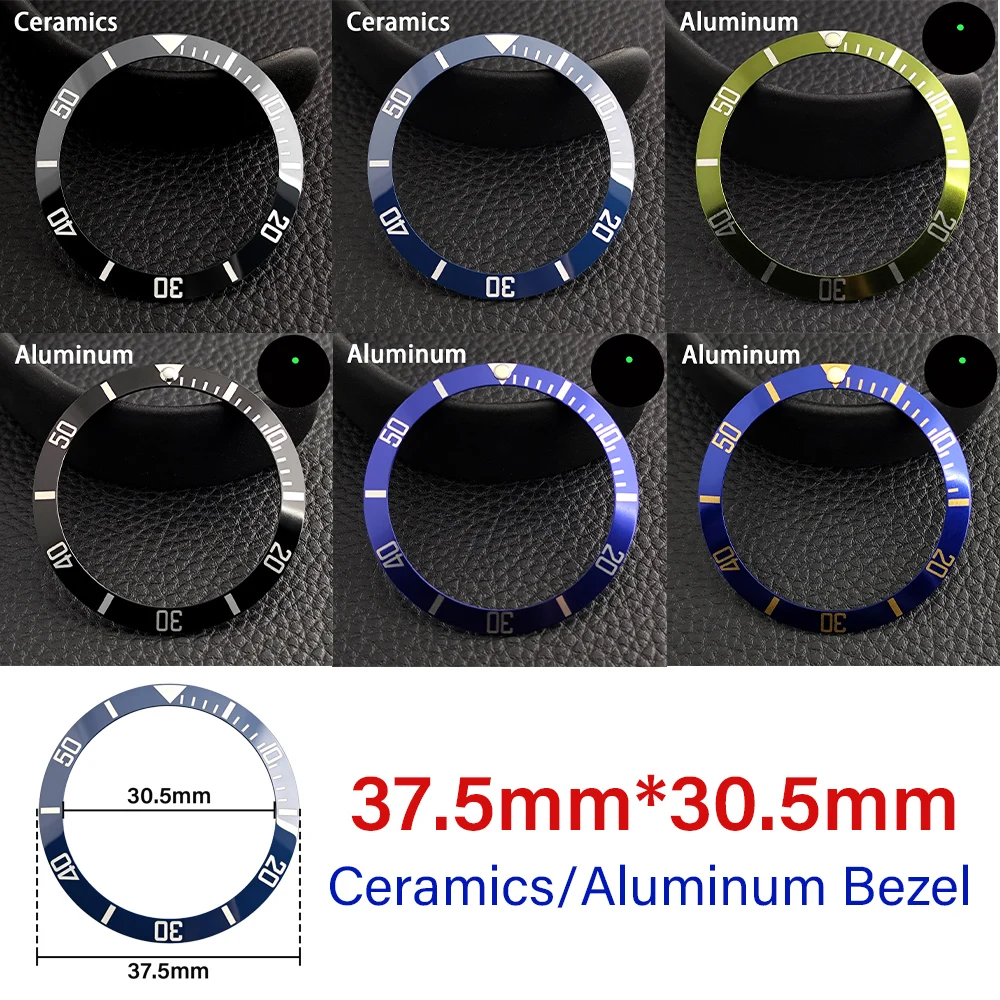 

37.5mm Sloping Watch Bezel Fits Watch Replace Watch Bezel Inserts Ceramic/Aluminum Bezel Watches For Man