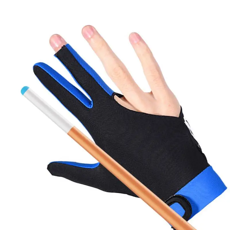 3 Finger Gloves Exercise Gloves Slip Adjustable Breathable Silky Thin Billiards Splicing Process 3 Finger Pool Table Gloves