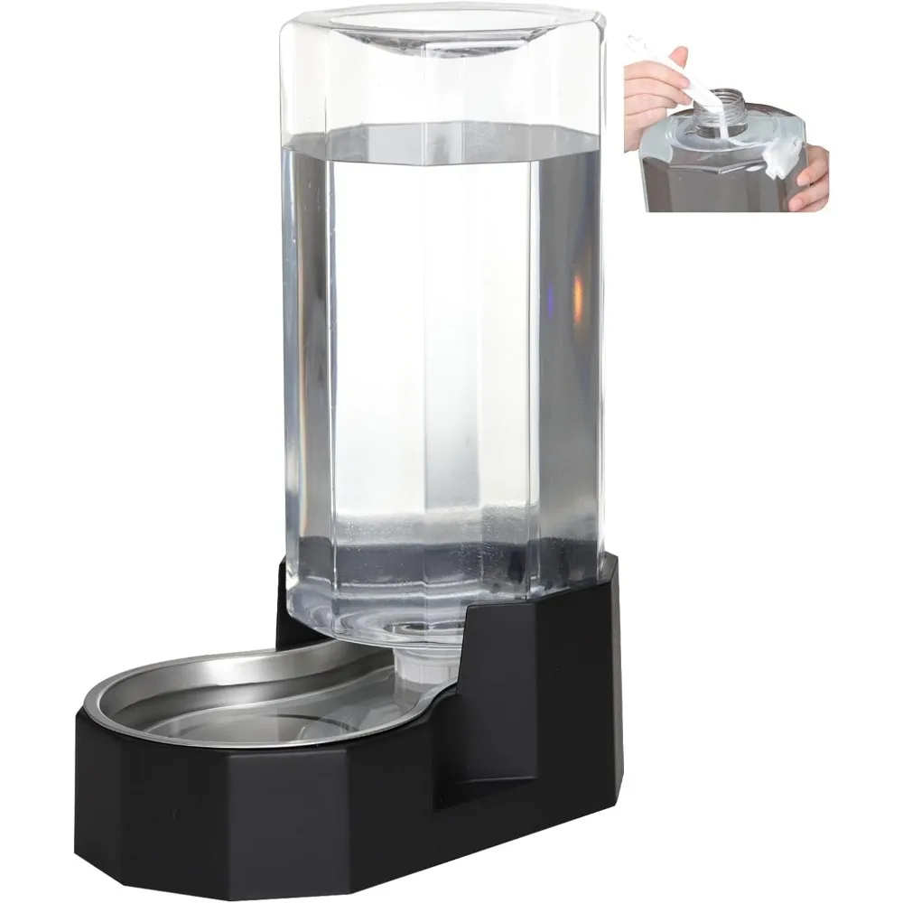 

Большой автоматический диспенсер для воды для домашних животных объемом 9 л с кистью — гравитационный дизайн для нескольких домашних животных, поддерживает здоровье позвоночника