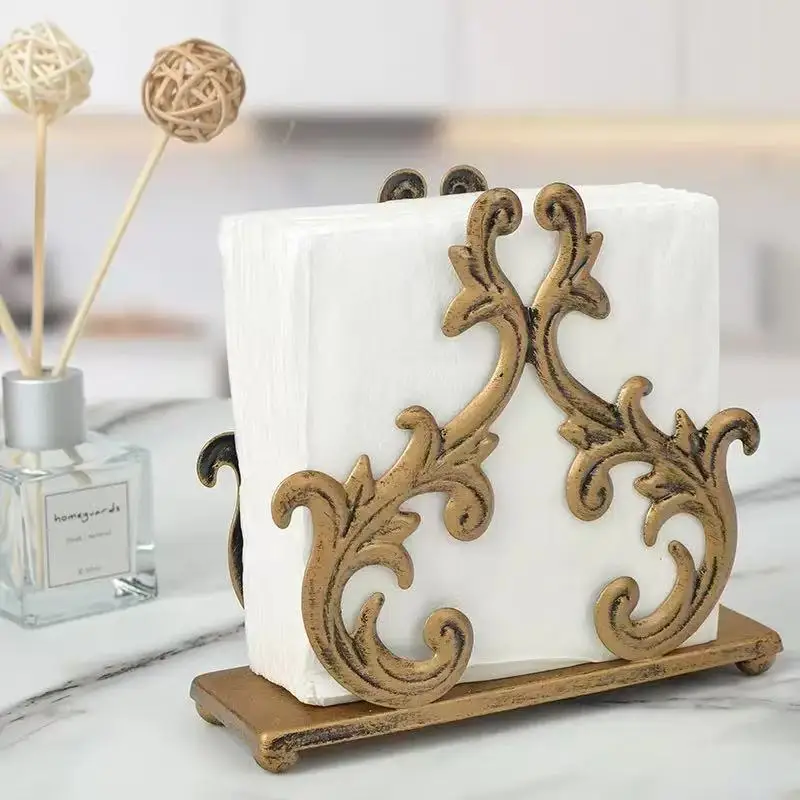 

Nordic Iron Vertical Napkin Holder Paper Holder Creative Retro Dining Table with Paper Clips Classical Cafe Kitchen Storage