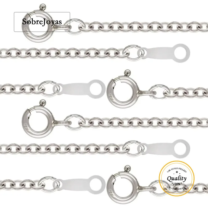 

925 Sterling Silver Cable Chain Necklace 16/18 Inch 1.2/1.7mm Thickness Spring Clasp DIY Jewelry Finding Bulk Wholesale