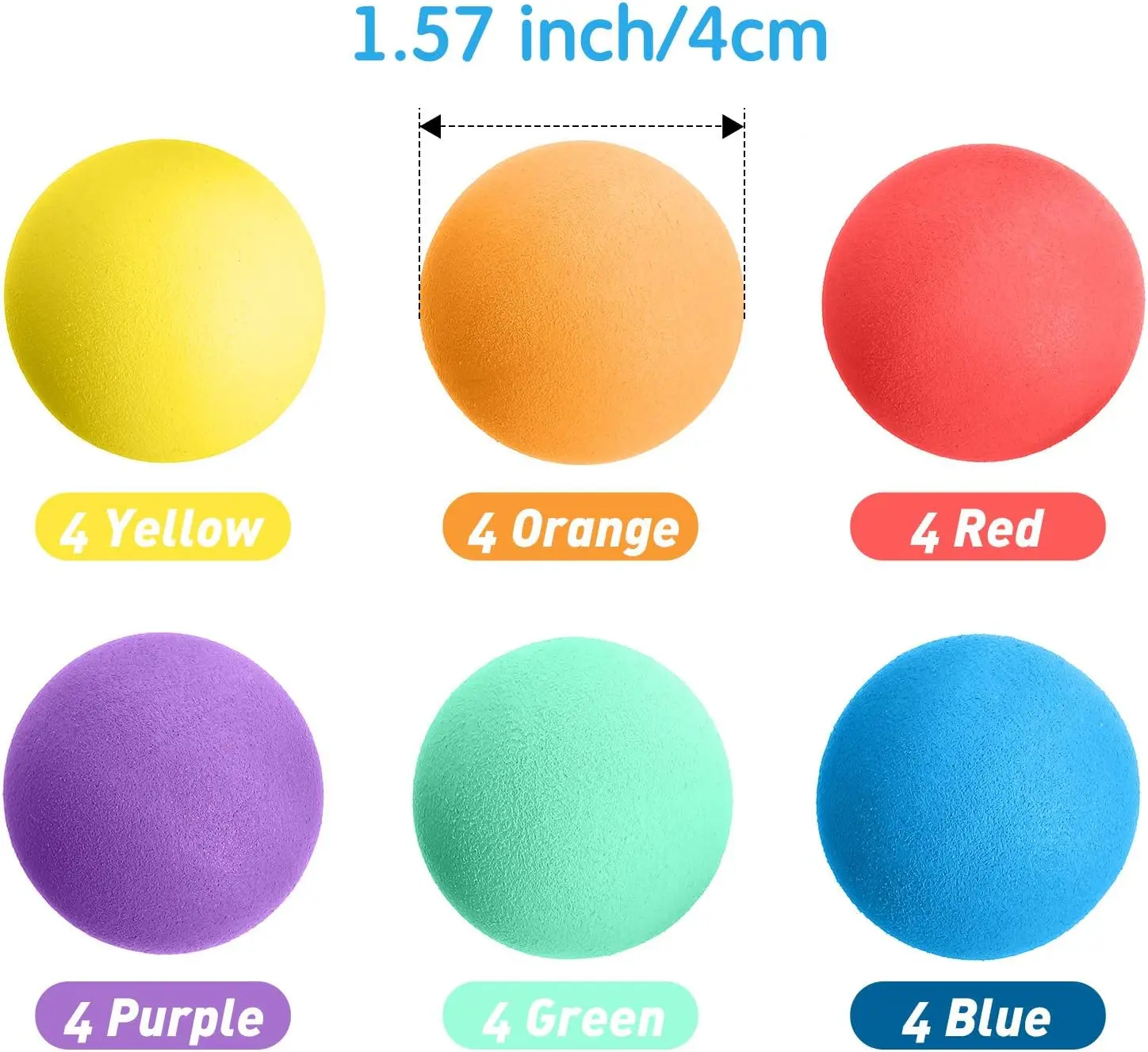 24-delige zachte schuimballen Bulk lichtgewicht miniballen voor veilig binnenspeelgoed Leuk geassorteerde kleuren Sponsballen Verjaardagsfeestje gunst