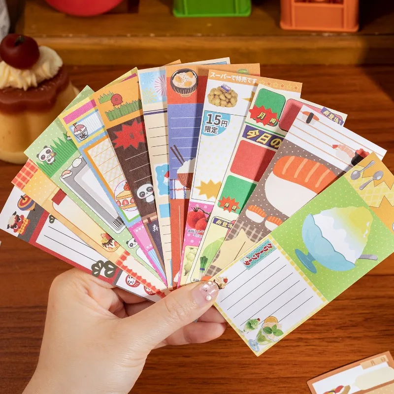 Showa Vintage Sticky Note Pad Retro Tear-off Adhesive Sticker for Journaling Scrapbooking, DIY Wall Decor Message Board Supplies