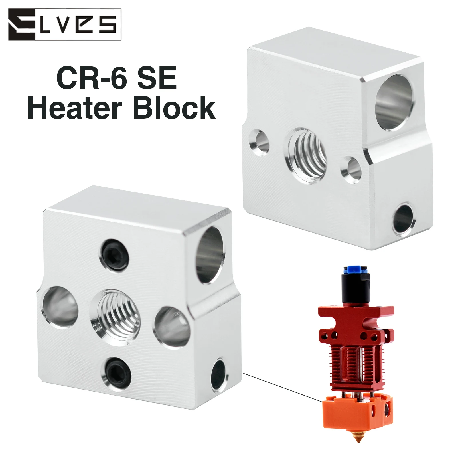 

ELVES High Quality CR-6 SE Aluminum Heater Block,Plated Copper Heatblock CR6 SE Silicone Sock For CR-6 SE/CR-6 MAX SE Upgrade