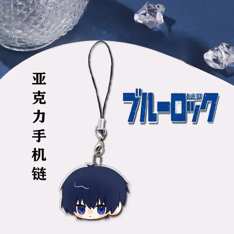 Blue Lock Mikage Reo Yoichi Isagi Anime cadena para teléfono móvil personalidad creativa llavero desmontable estudiante bolso escolar colgante