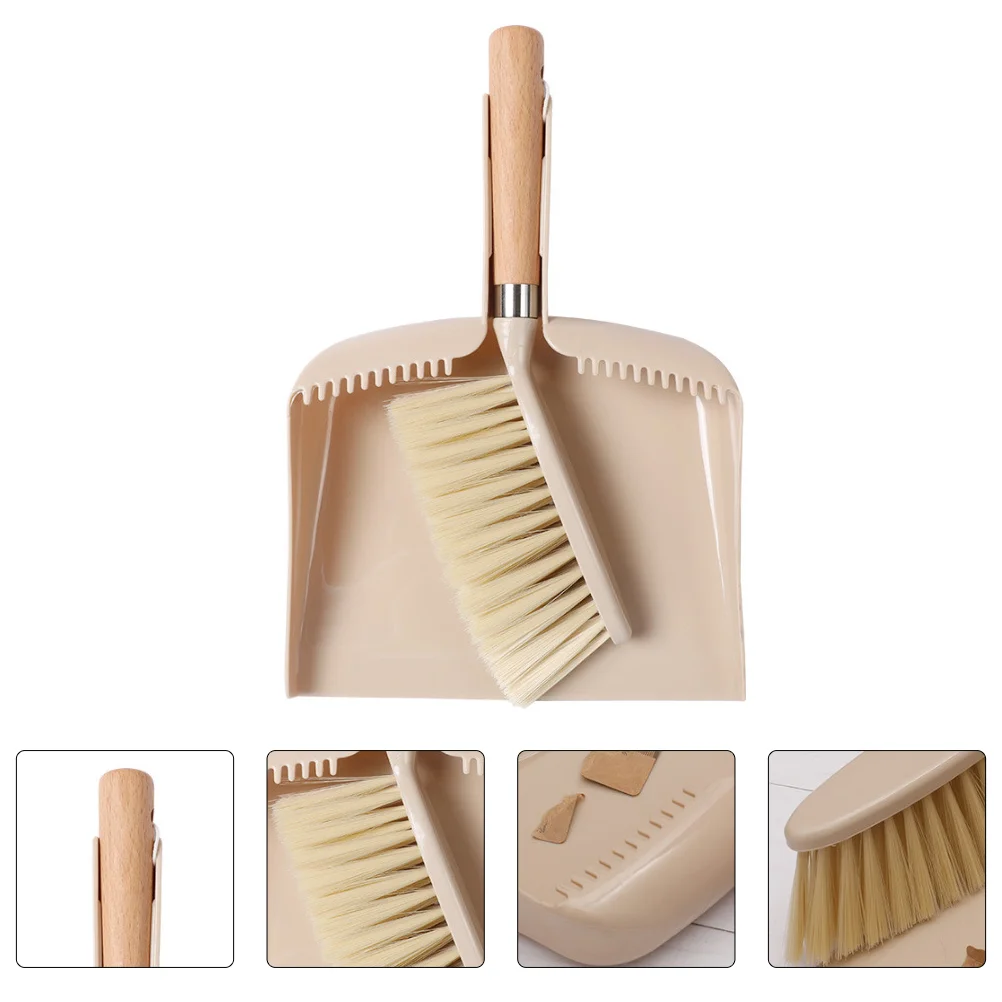 

Desktop Dustpan Mini Broom and Cleaning Home Accessory Sofa Supplies Small Brush Wooden Keyboard Household