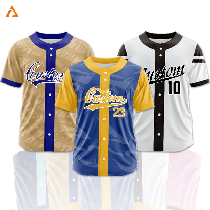 

Customizable Button Baseball Jerseys Split Baseball Sublimation Printed Name Number Logo Uniforms Sports T-shirt Men/Women/Kids